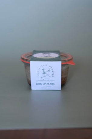 Rillettes de porc, sauce soja & miel